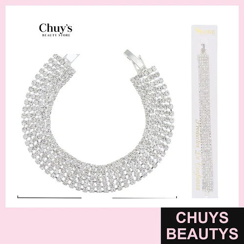 Pulsera Plateada de Piedrería - Chuys Beautys | Chuys Beautys