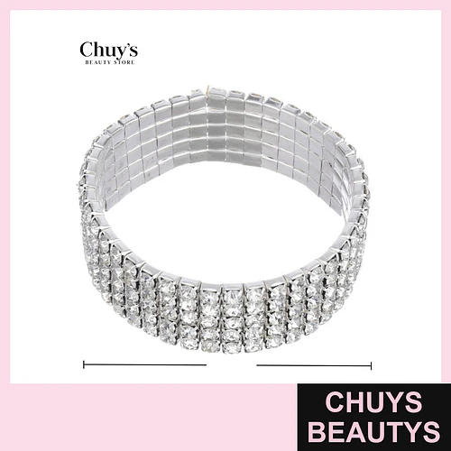 Pulseras Plateadas con Brillos - Chuys Beautys | Chuys Beautys