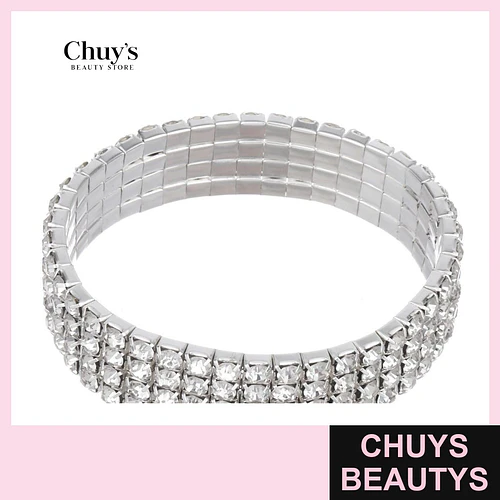 Pulseras Plateadas con Brillos - Chuys Beautys | Chuys Beautys