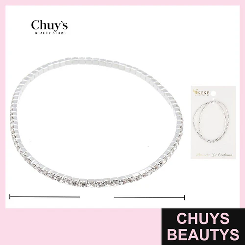 Pulseras plateadas con brillos - Chuys Beautys | Chuys Beautys