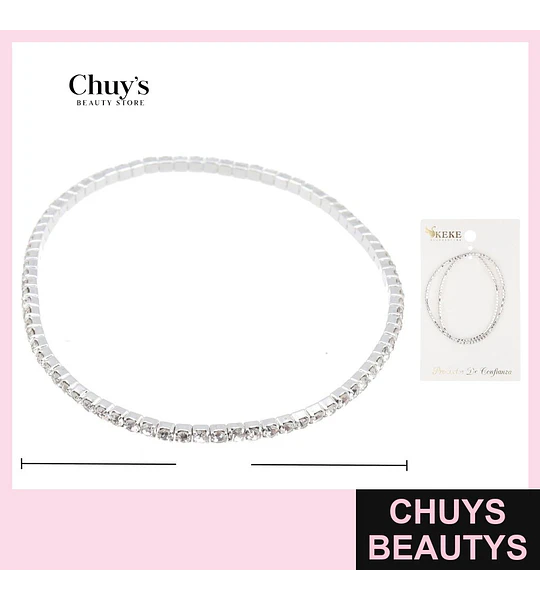 Pulseras plateadas con brillos