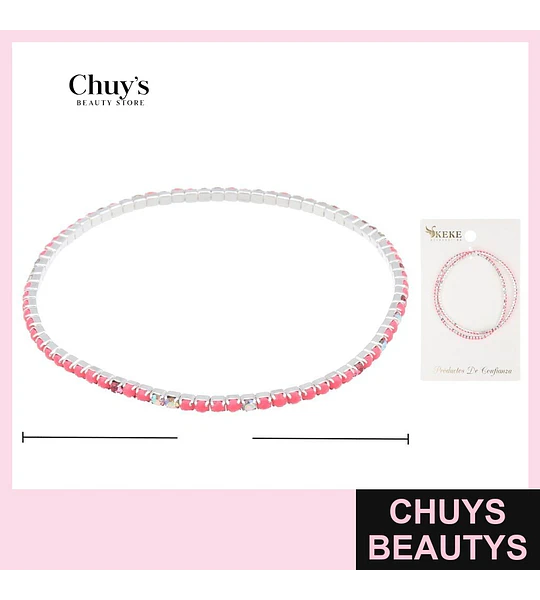Pulsera Rosada con Brillos