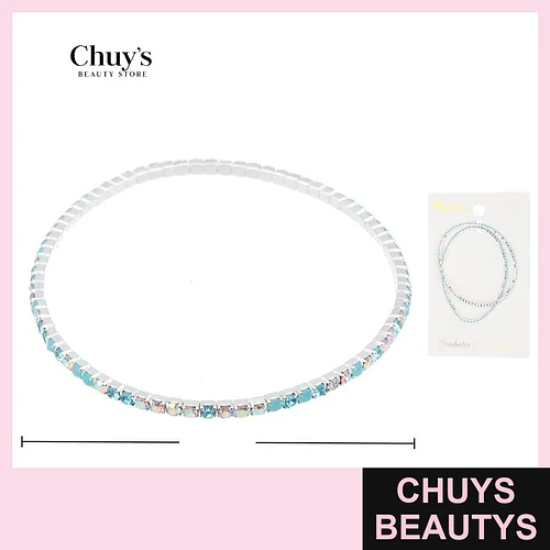 Pulsera Celeste con Brillos - Chuys Beautys | Chuys Beautys