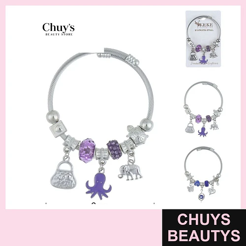 Pulsera Acero Inoxidable con Charm - Chuys Beautys | Chuys Beautys