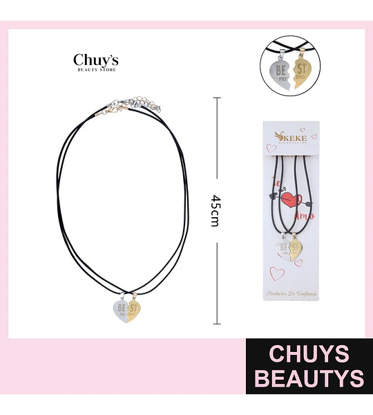 Collar Parejas Acero Inoxidable y Cordon