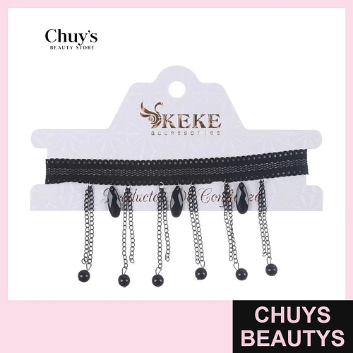Choker con Cadenas y Perlas Negras - Chuys Beautys | Chuys Beautys