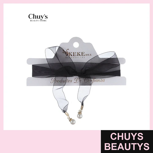 Choker con Lazo de Tul y Perlas - Chuys Beautys | Chuys Beautys