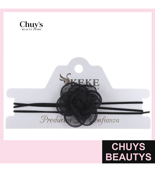Choker con Flor Negra