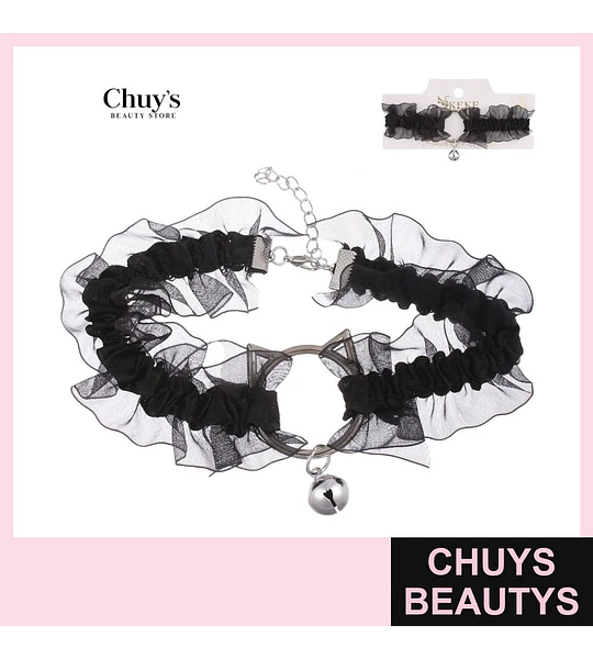 Choker de Tul Negro con Campanita
