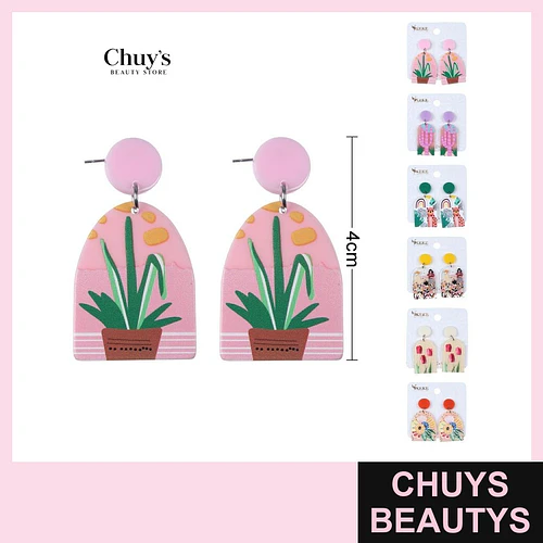 Pendientes Acrilicos Coloridos - Chuys Beautys | Chuys Beautys