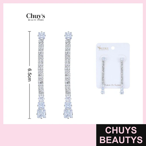 Zarcillos Largos con Brillos - Chuys Beautys | Chuys Beautys