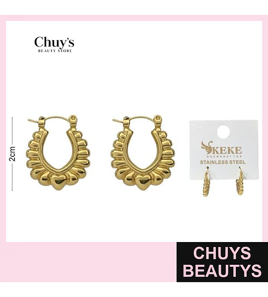 Pendientes acero inoxidable 2-3cm