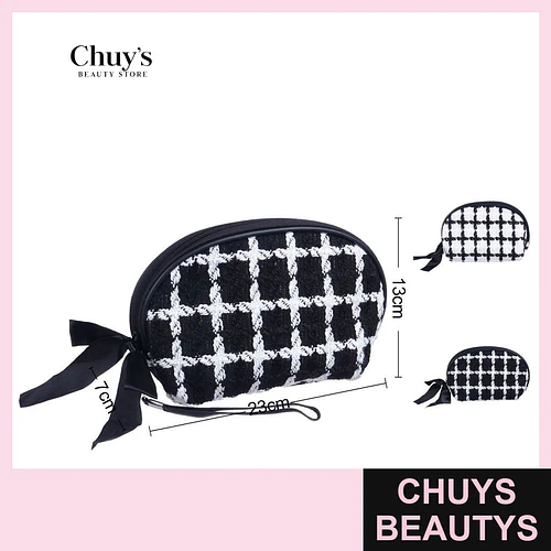 Neceser de Tela Estilo Cuadros - Chuys Beautys | Chuys Beautys