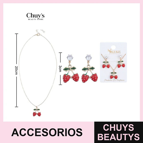 Set de accesorios de frutillas - Chuys Beautys | Chuys Beautys