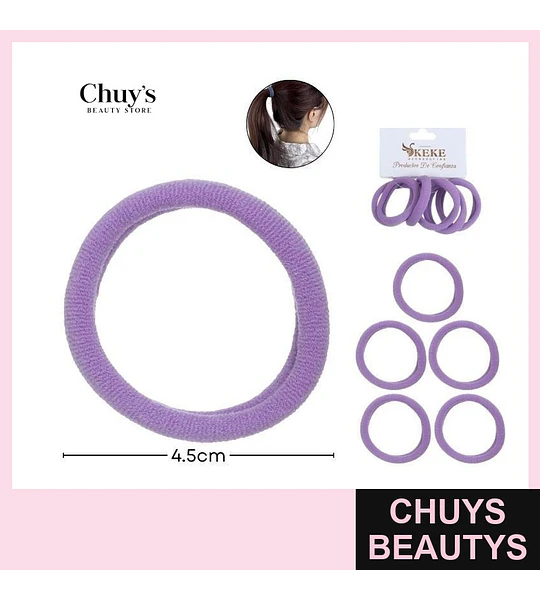 Colet Algodón Color Morado 6 Pcs 4,5cm