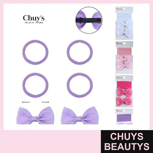 Set de Pinches y Colet 6 Pcs - Chuys Beautys | Chuys Beautys