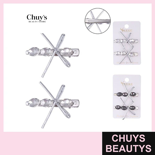 Pinches con brillo y lazo - Chuys Beautys | Chuys Beautys