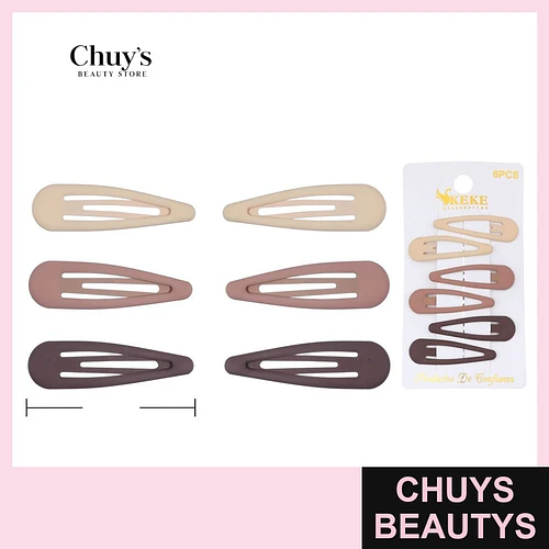 Pinches marrón mate 6 pcs 5cm - Chuys Beautys | Chuys Beautys