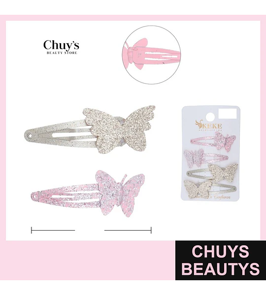 Set de Pinches Mariposa 7cm