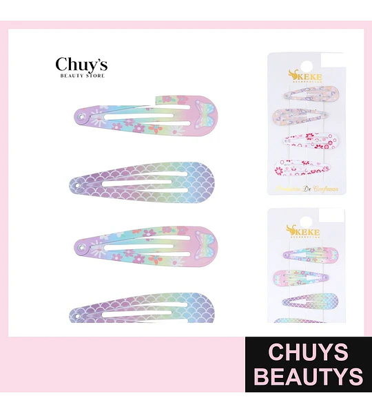 Pinches estampados 4 piezas