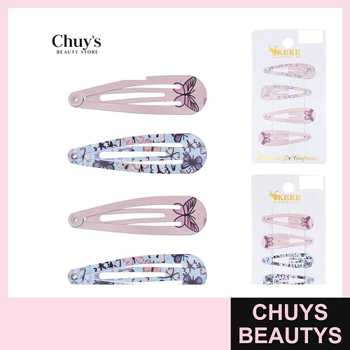 Pinches estampados 4 piezas 5 cm - Chuys Beautys | Chuys Beautys