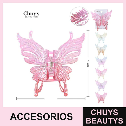 Pinza mariposa transparente - Chuys Beautys | Chuys Beautys