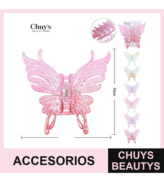 Pinza mariposa transparente