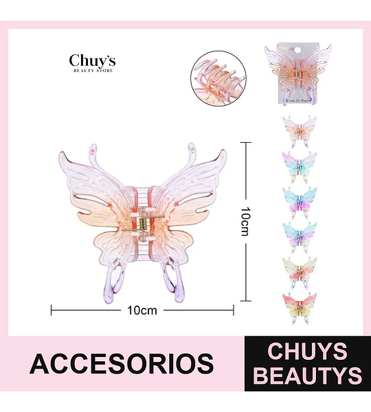 Pinza mariposa transparente