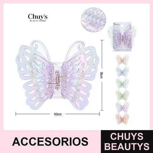 Pinza mariposa transparente - Chuys Beautys | Chuys Beautys