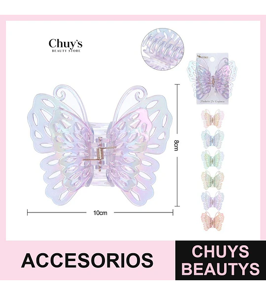 Pinza mariposa transparente
