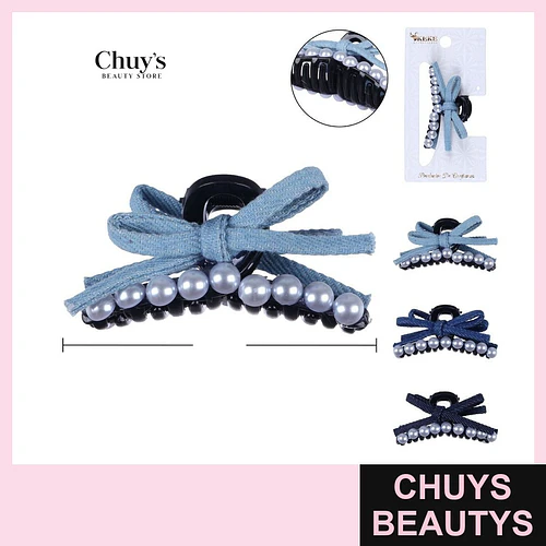 Gancheras con lazos de jeans - Chuys Beautys | Chuys Beautys