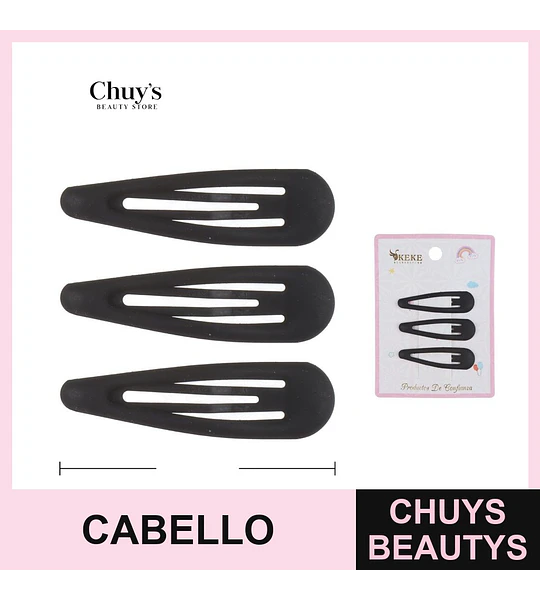 Pinches de cabello 3 piezas 5cm