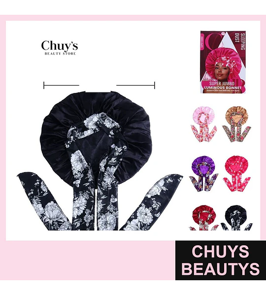 Gorro de seda con diseño floral