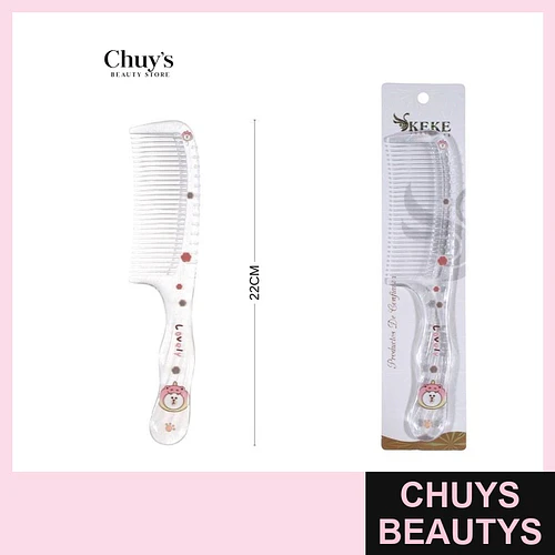 Peine plástico transparente 22 cm - Chuys Beautys | Chuys Beautys