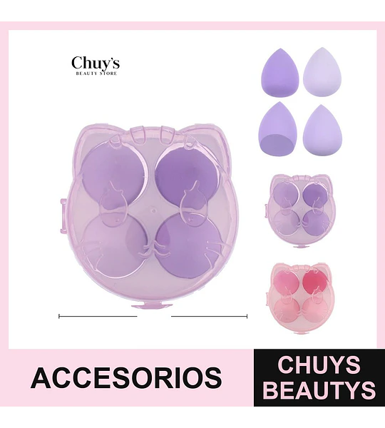 Esponjas de Maquillaje 4 Pcs 12.5*7cm