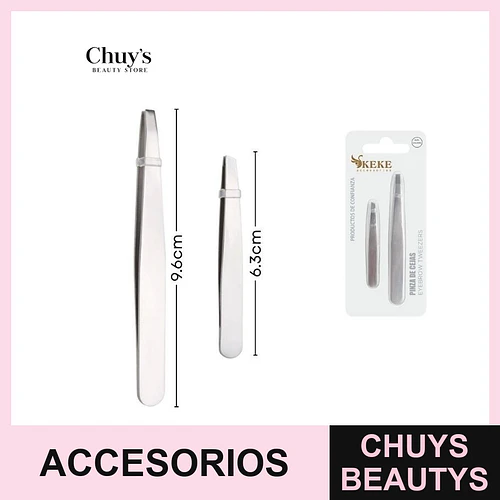 Set Pinzas Acero Inoxidable 2Pcs - Chuys Beautys | Chuys Beautys