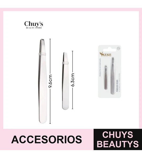 Set Pinzas Acero Inoxidable 2Pcs