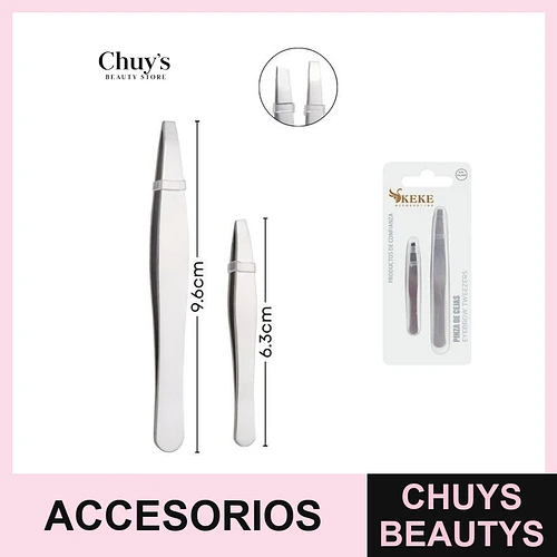 Set pinzas acero inoxidable 2pcs - Chuys Beautys | Chuys Beautys