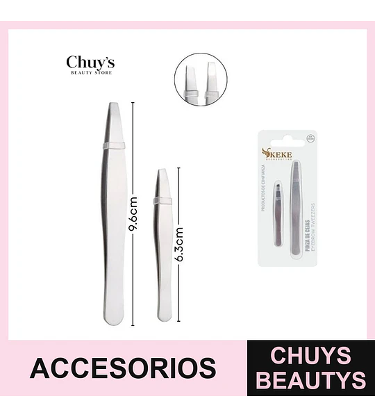 Set pinzas acero inoxidable 2pcs