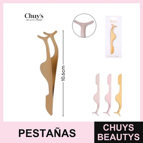 Pinza aplicadora de pestana acero inoxidable 10,8cm - Chuys Beautys | Chuys Beautys