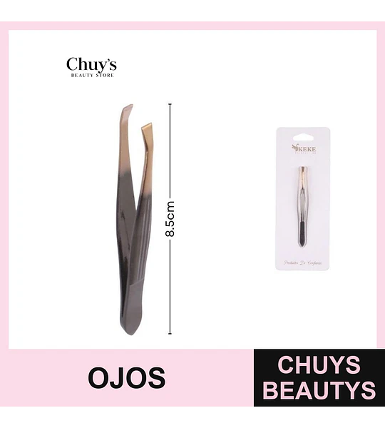 Pinzas para cejas acero inoxidable 8,8cm