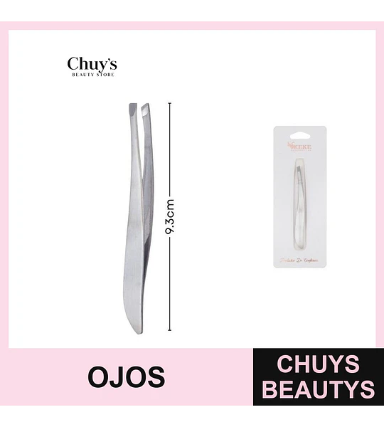 Pinzas para cejas acero inoxidable 9,3cm