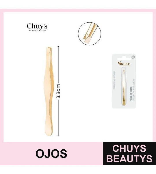 Pinzas para cejas doradas