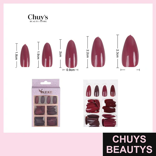 Unas Unicolor 96 Pcs - Chuys Beautys | Chuys Beautys
