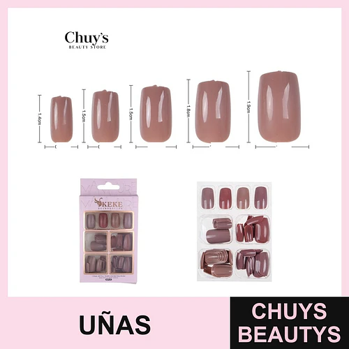 Uñas Postizas Unicolor 96 Piezas - Chuys Beautys | Chuys Beautys