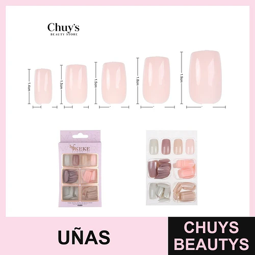 Uñas Postizas Unicolor 96 Piezas - Chuys Beautys | Chuys Beautys