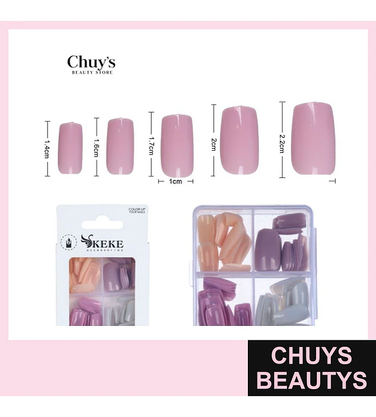 Unas Tips Colores 96 Pcs