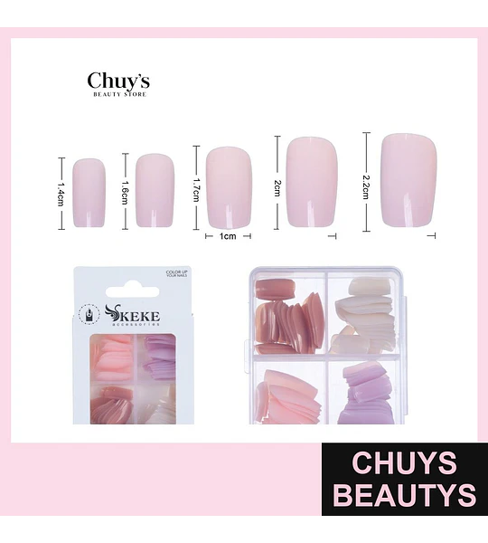 Unas Tips Colores 96 Pcs
