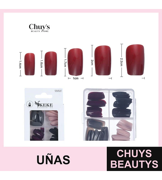 Uñas Tips de Colores 96 Piezas
