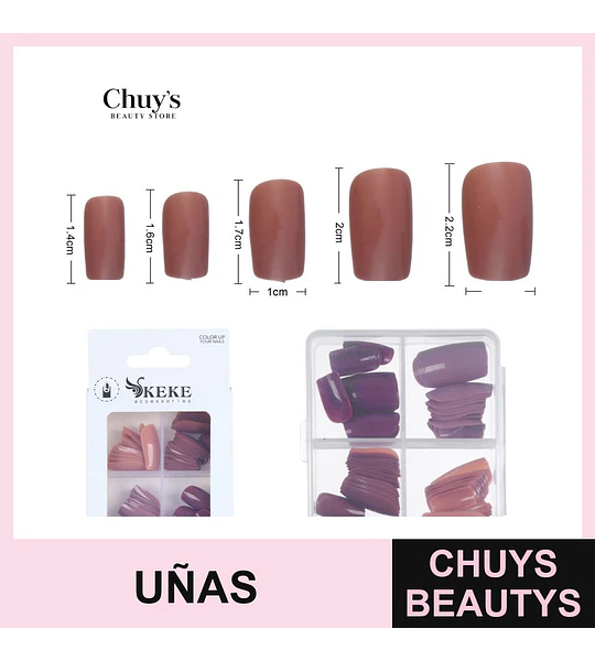 Uñas Tips de Colores 96 Piezas